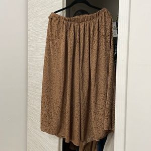 Brown Spotted MIDI Skirt